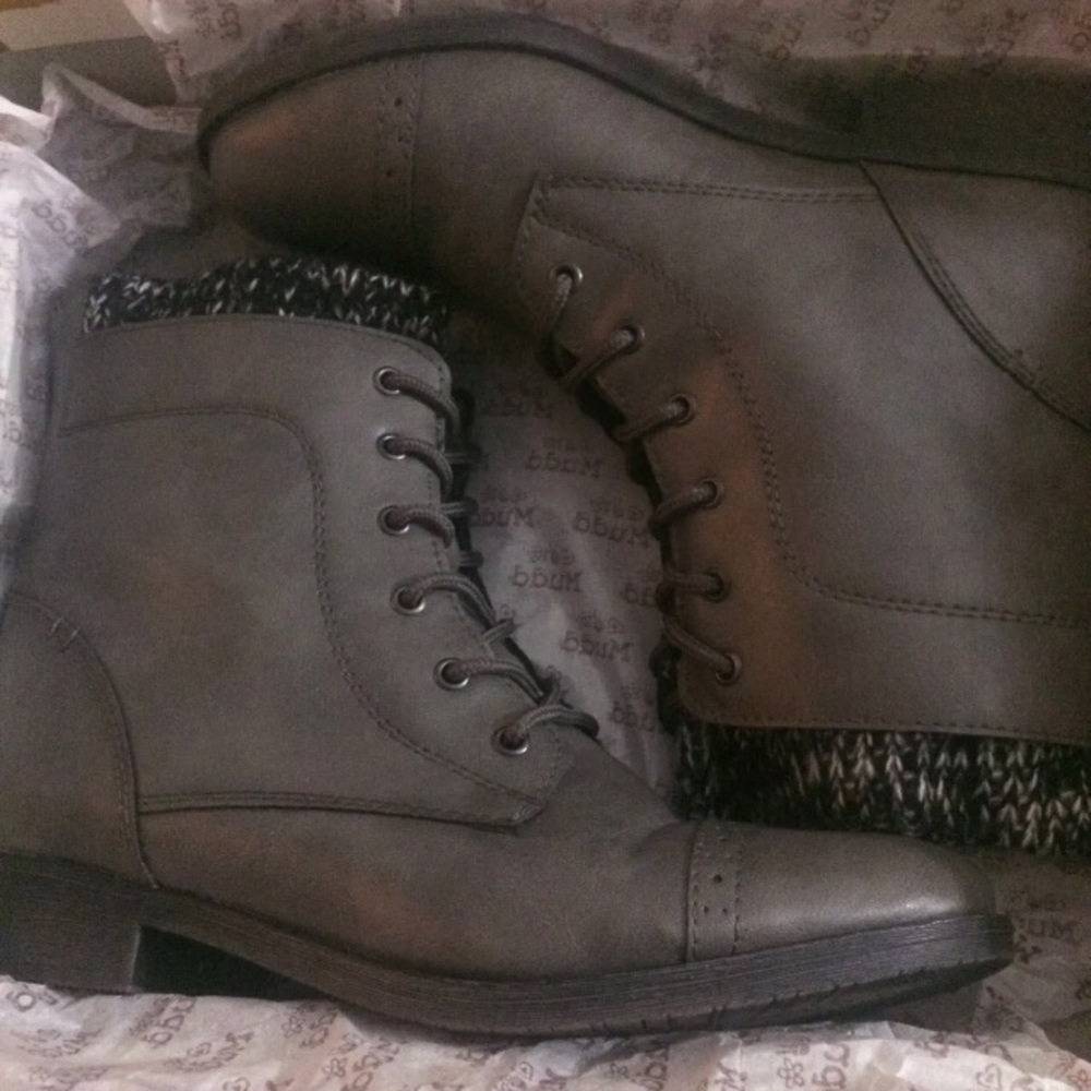 Grey Military Boots by Mudd - Picture 5 of 5